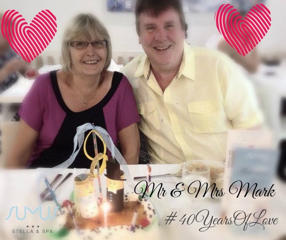 HotelStellaSpa's tweet photo. Congratulations to Mr &amp; Mrs Mark, celebrating their #40yearsoflove at @HotelStellaSpa  #sumusinlove https://t.co/7CnfWor5Fv