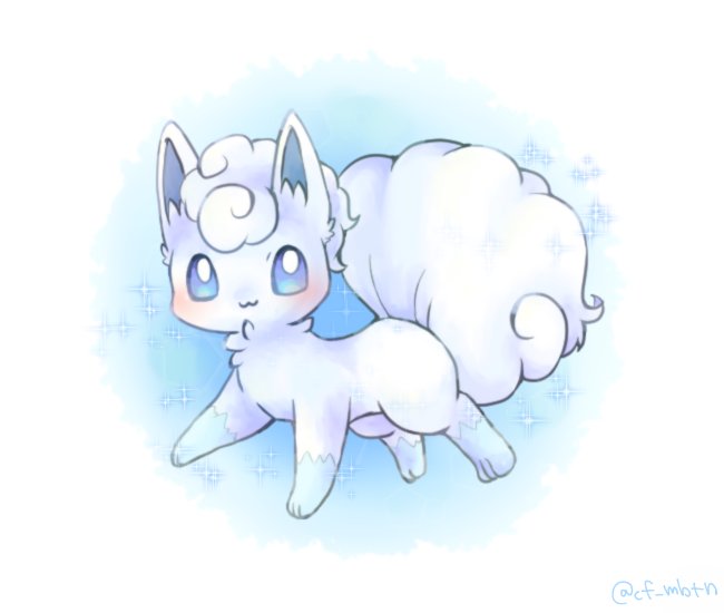 手描きイラスト アローラ姿のロコン ハガキ ポケットモンスター ポケモン ロコン 水彩 品多く ロコン