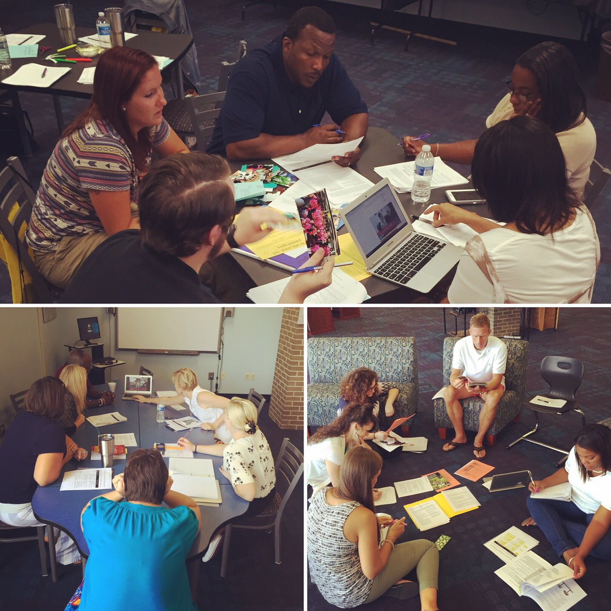 jencook80's tweet photo. New staff learning more about what teaching and learning looks like @IrmoMiddle #jigsawprotocol @ELeducation https://t.co/PTi1kH6XQR