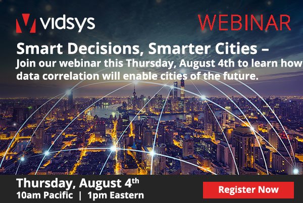 vidsys's tweet image. Join our #webinar to learn about how #datacorrelation will enable #smartcities of the future buff.ly/2arWszK