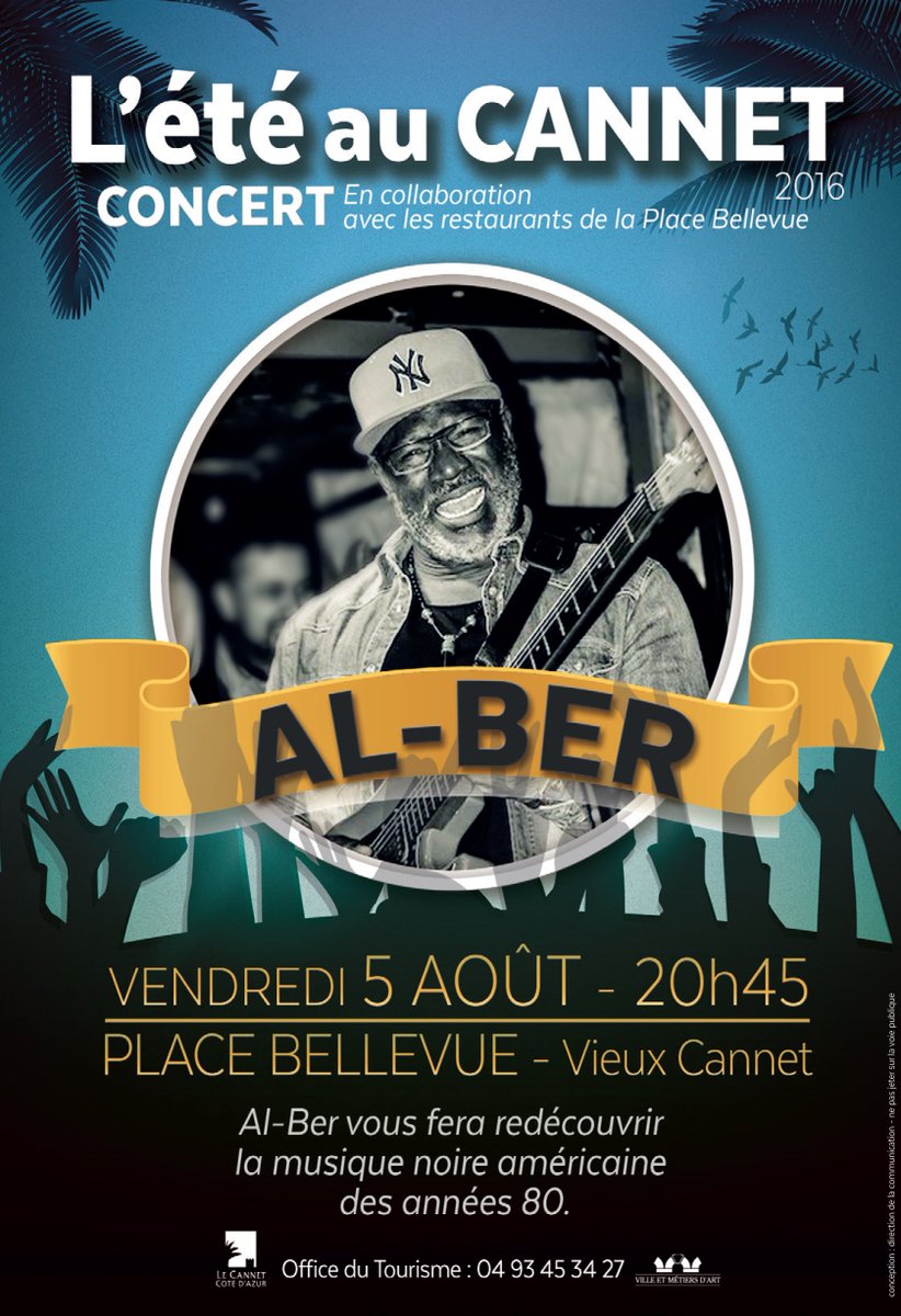 #LeCannet #CotedAzur #concert Al-Ber #placebellevue vendredi 5 août 20h45