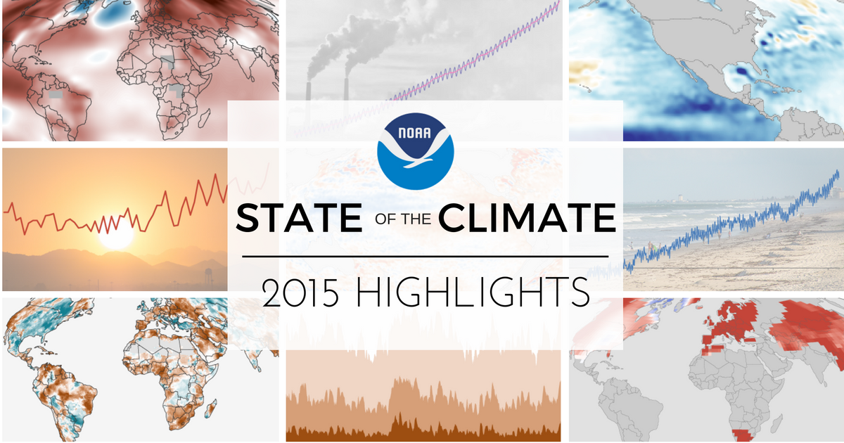 NOAAComms's tweet photo. MEDIA: 2015 #StateOfClimate report released today w/ @ametsoc &amp; @NOAANCEIclimate
https://t.co/PfgLBNgq4r https://t.co/753qMqtBIr