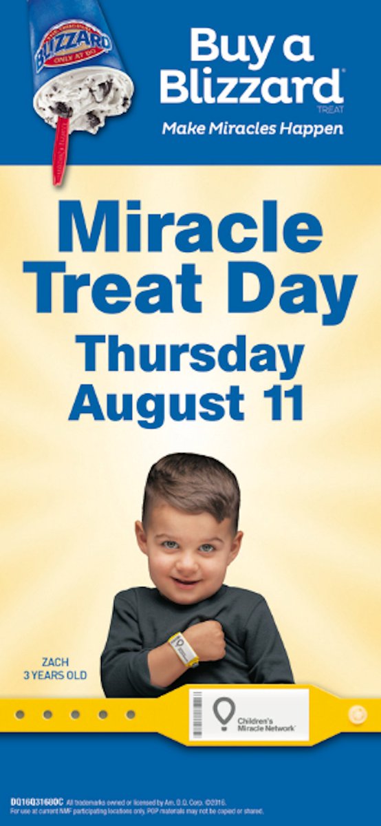 Help #DQ #Orangeville help local kids in our community by purchasing a Blizzard Treat on August 11th. #LoveMyDQ
