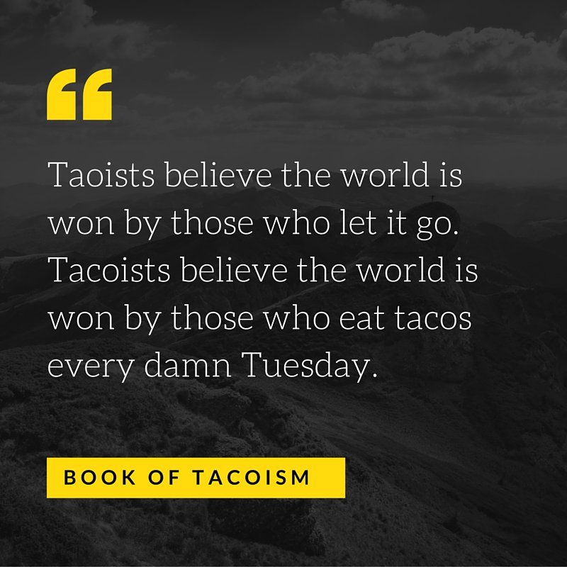 AZTACOFESTIVAL's tweet photo. Reading Tacoist Scripture on this holy #TacoTuesday for a little #inspiration. https://t.co/EccH7iniNz