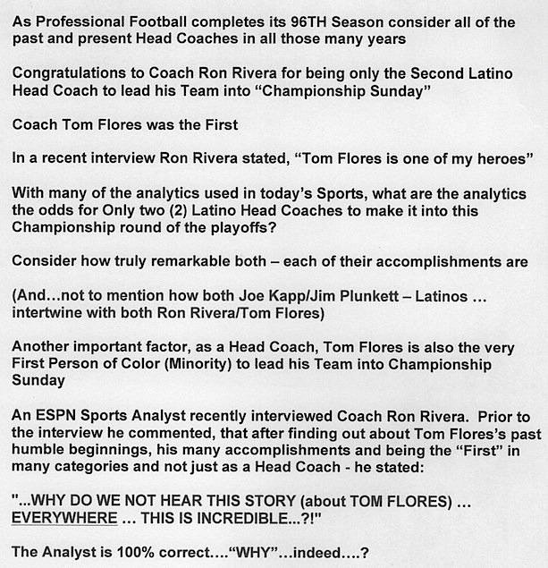 Sports___Fan's tweet photo. WANTED:
InvestigativeJournalist to write a story or do video story about Tom Flores
#PassItOn
#46ForFlores
.@twitter https://t.co/psv8e0YmeN
