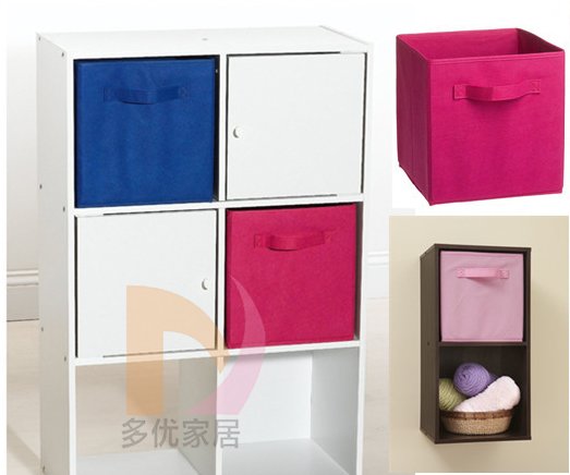 Custom Housewares&amp;Tools Folding NonWoven Storage Bin.Collapsible cardboard storage bin covered in 80GSM nonwoven