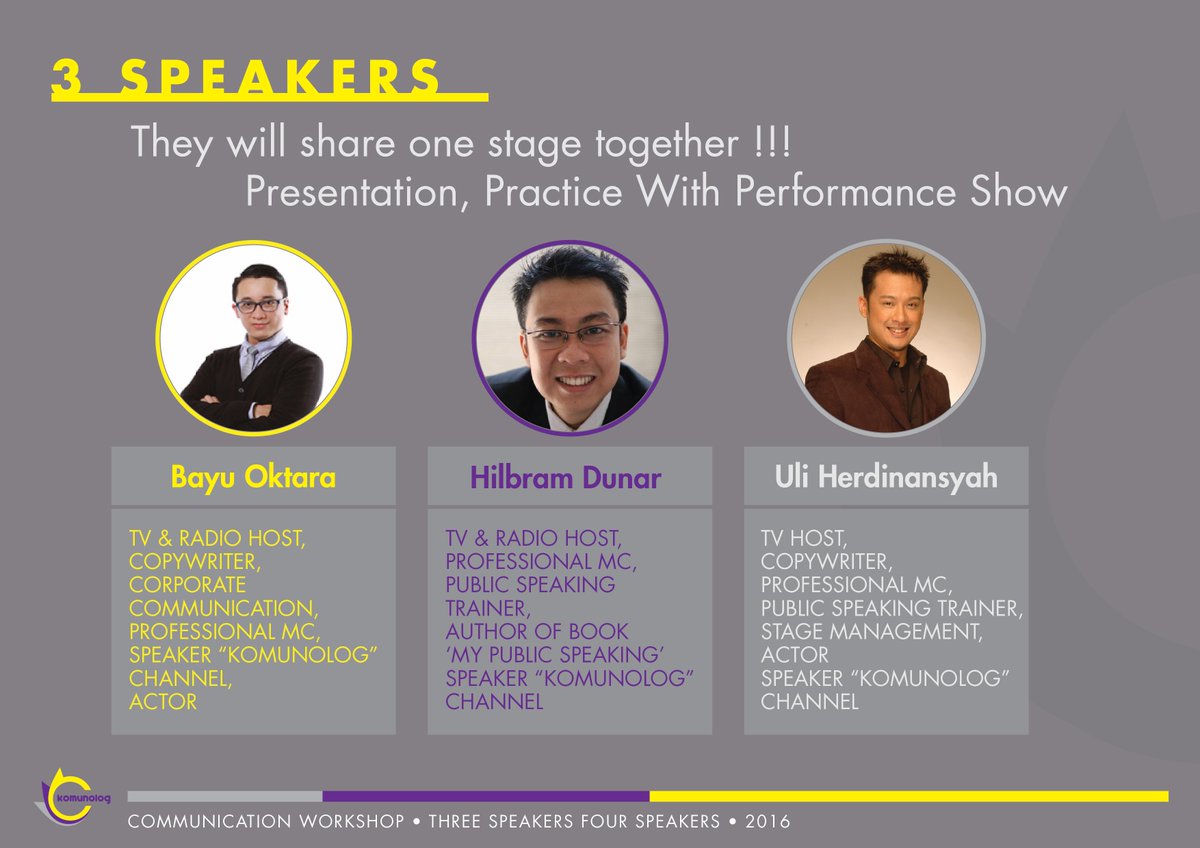 Komunolog™ presents "3 Speakes 4 Speakers"
For info and inquiry please contact us on info@komunolog.com