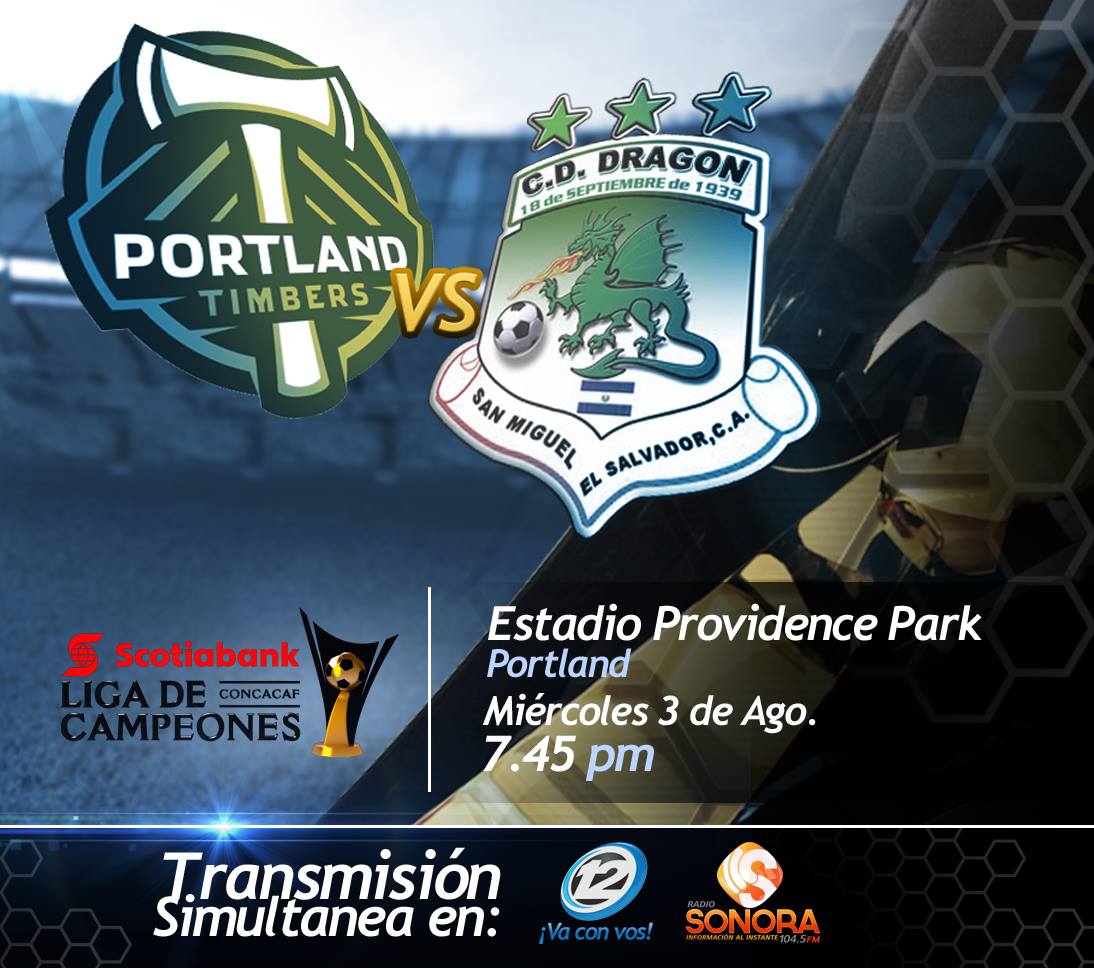 #LCC | Este 3/AGO transmisión simultánea por <a href="/Canal_12/">Canal 12</a> y @RadioSonoraSv del <a href="/TimbersFC/">Portland Timbers</a>  - <a href="/Cd_Dragon_sv/">C.D DRAGÓN</a>, 7:45 pm