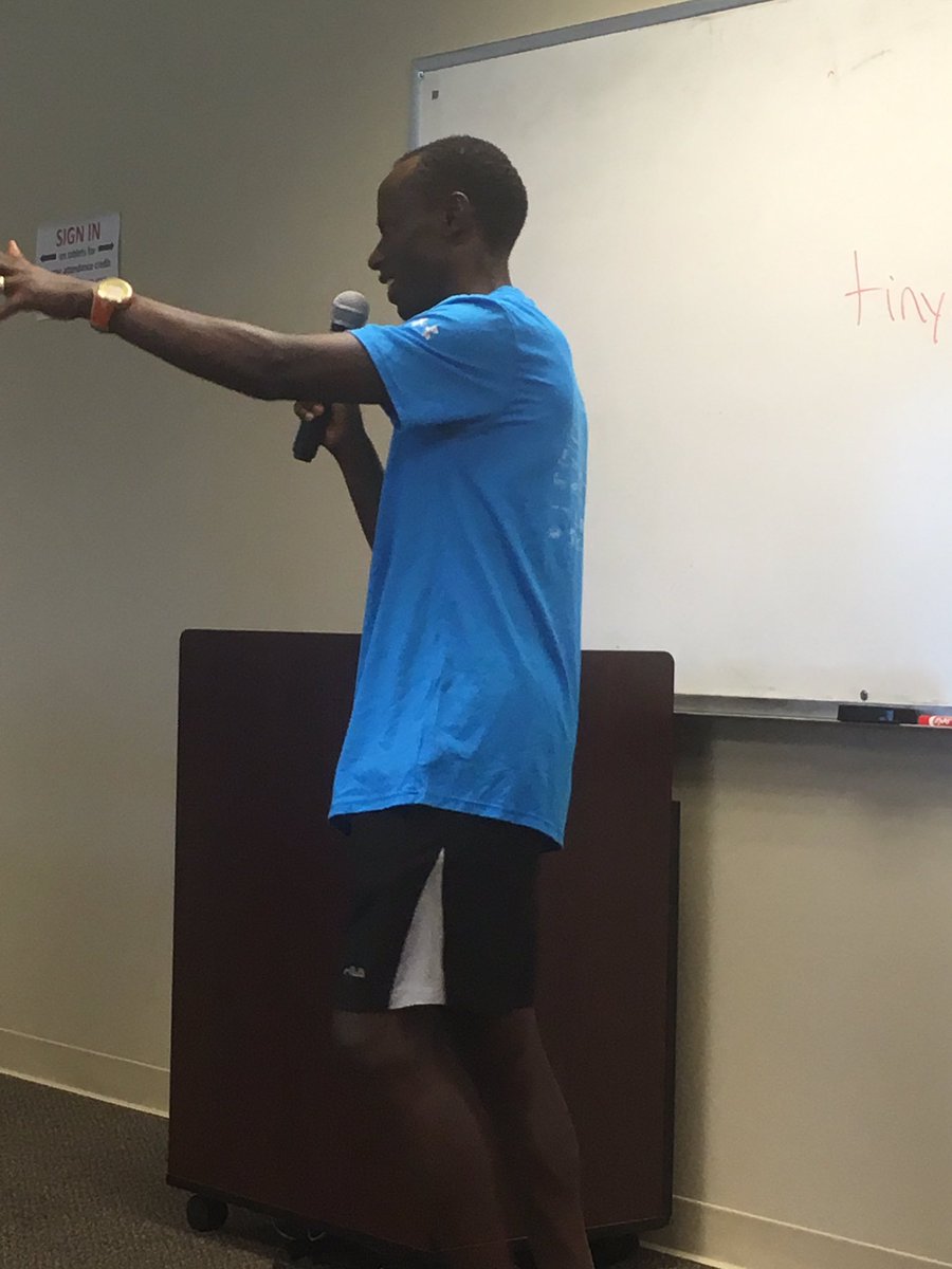 hollypriestner's tweet photo. He's talking to you, @kwri #SWMC! @Tuhabonye thanks us for a decade of support for #RunForTheWater. More fun, 11/6! https://t.co/CaJpHj7SLV