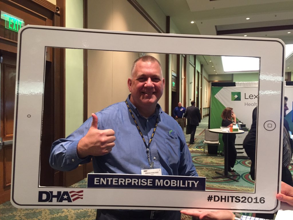 stevendvincent1's tweet photo. At #DHITS2016 MHS Booth 13 learning the future of mobile in DHA. @tiaginc has been a big part of this effort. https://t.co/CTIiR48DXP