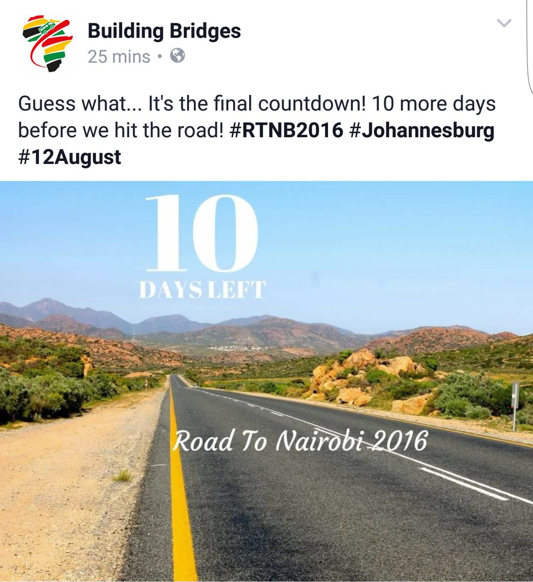 RoadToNairobiKE's tweet photo. The count down has begun!Will the @RoadToNairobiKE bus stop over in your town?Follow our journey via #RTNB2016 #HLM2 https://t.co/9nsDOt3w8T