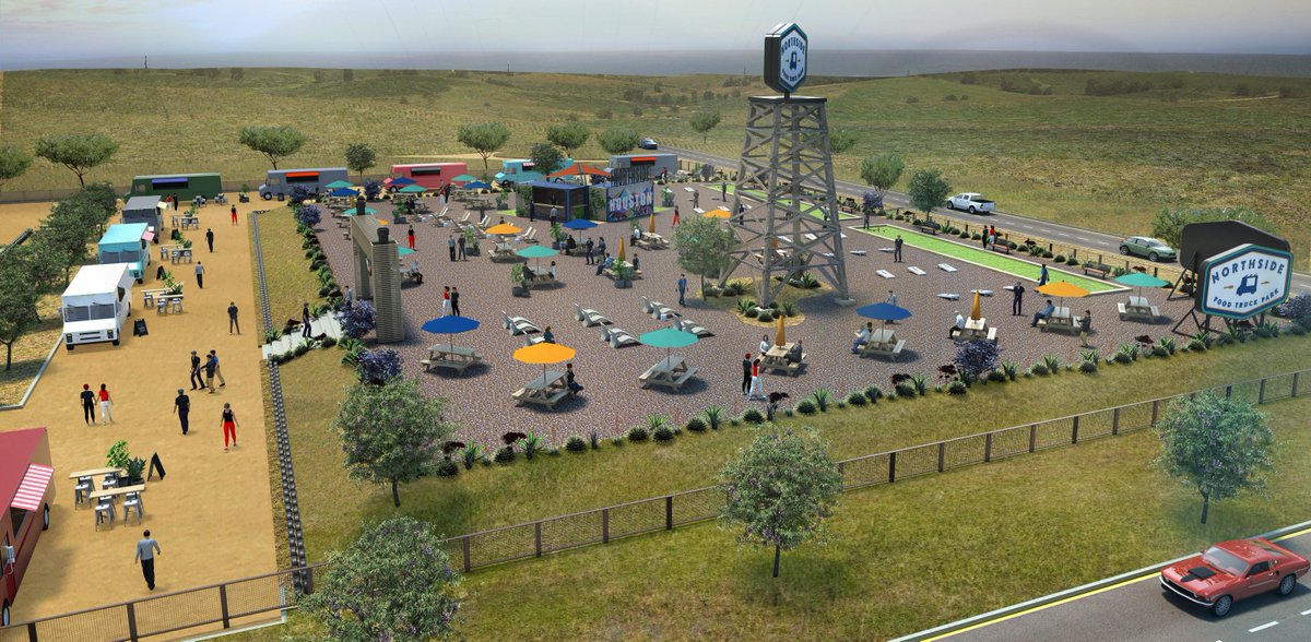 NorthsideFTP's tweet image. A glimpse of things to come! Industrial meets re-purposed to create Houston's newest food truck park.