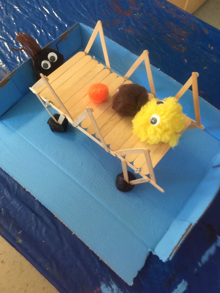 Rm 116 @ Thurgood Marshall - the 3 Billy Goats Gruff story display.