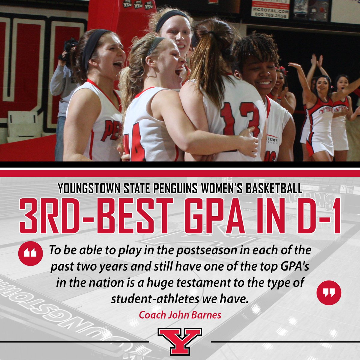 Unbelievably proud of our young ladies! 3rd-best GPA in the country at 3.639!

ysusports.com/sports/wbkb/20…