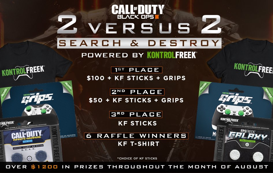 KontrolFreek's tweet photo. Sign up for our free to play 2v2 SnD @Battlefy tournament and win some cash &amp; KontrolFreeks! https://t.co/0zpWCBDFF3 https://t.co/kSKgymlMYU