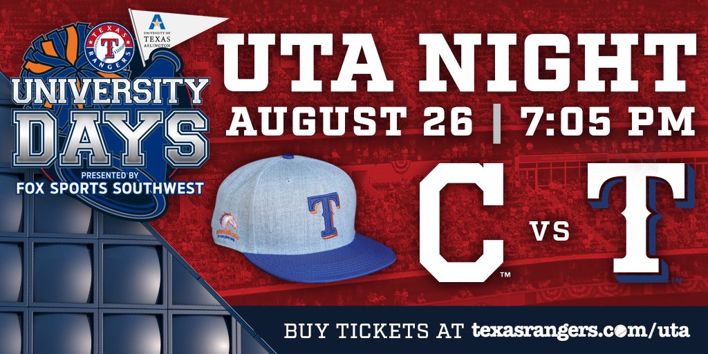 Rangers's tweet photo. Calling all @utarlington Mavericks - get tickets for #UTANight this month: https://t.co/EdpQ5piHNU https://t.co/hWygcH3oMc