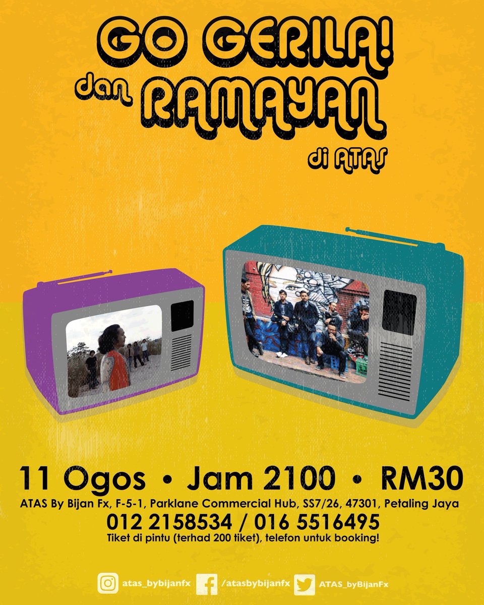 ATASbyBijanFx's tweet photo. Bagaimana pula dengan ini? Dah 2 tahun senyap @GoGerila tiba tiba ada balik?? Mesti power!! Ramayan pon ada!! https://t.co/XjisB1i2JQ