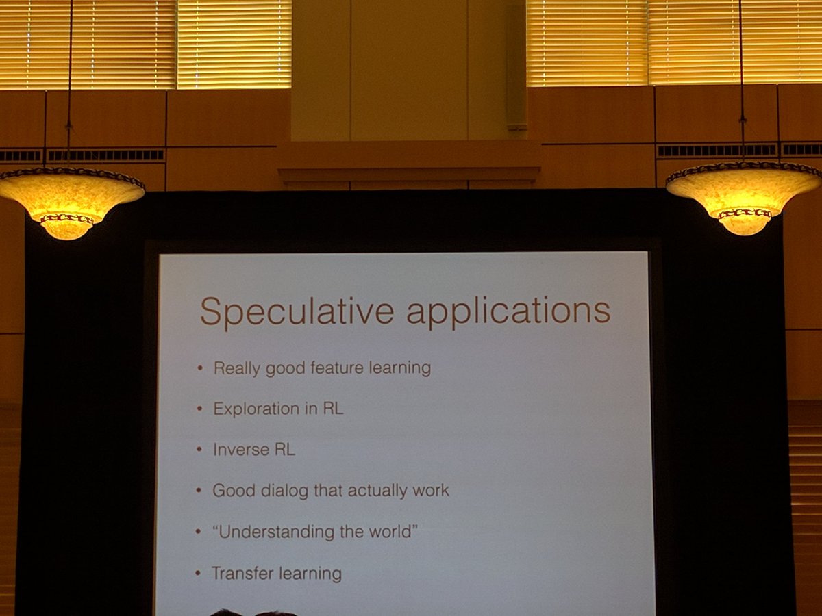jackclarkSF's tweet photo. What generative models are definitely useful for and what they *might* be key for - Ilya S @OpenAI  #scaledmlconf https://t.co/AmELY5uKtF