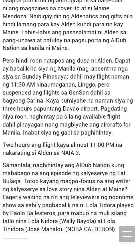 ofcnewscaster's tweet photo. AUG 3 2016
©BALITA NI NORA CALDERON
ALDEN NAGPAKA-PROFESSIONAL, TULOY PA DIN ANG GENSAN CONCERT!
#ALDUBMigrateOrNot https://t.co/SUYV1rVFVU