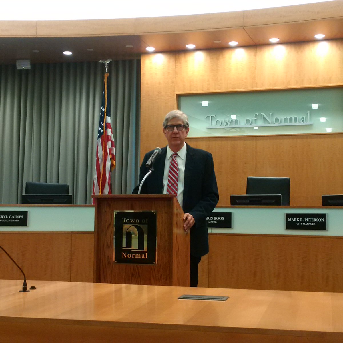 KevinforNormal's tweet image. At Uptown Station for the announcement of the partnership between Town of Normal &amp;amp; Microsoft #microsoftnormal