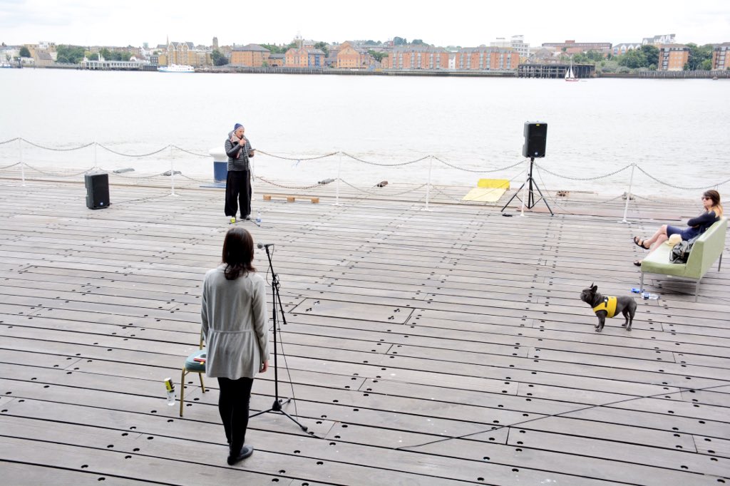 Rehearsals for #ragadawn <a href="/estuaryfestival/">Estuary Festival</a> with <a href="/Cbergvall/">Caroline Bergvall</a> @Peyee_Chen on the mics #performanceart <a href="/MetalSouthend/">Metal Southend</a>