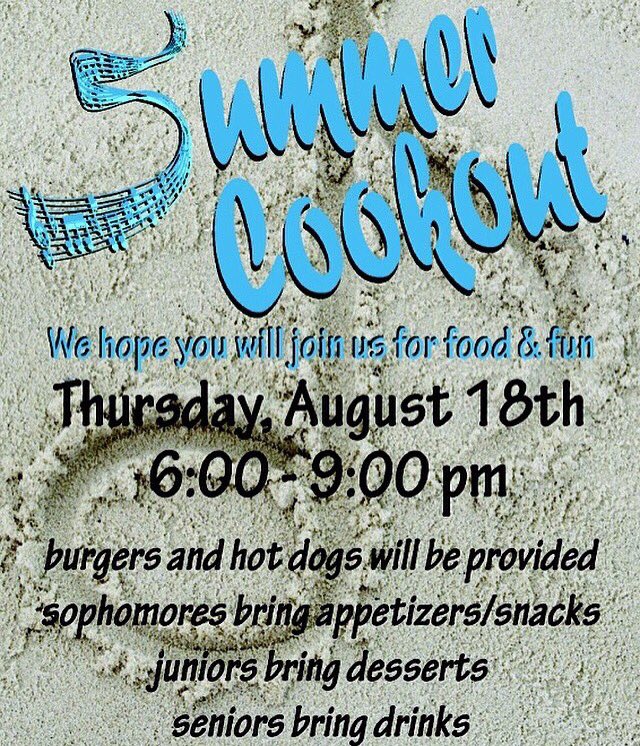 RSVP for the address!! Please let all incoming freshman choir kids you know aware of this!!