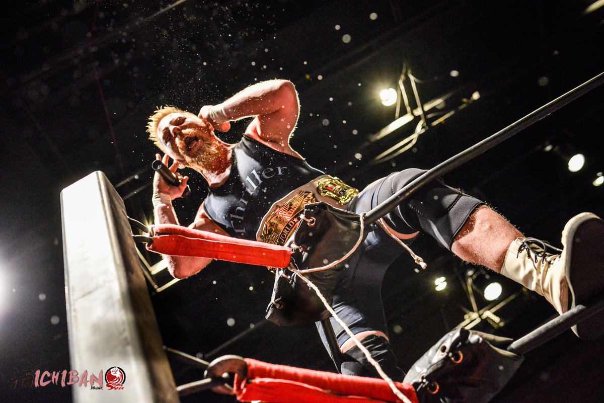 IchibanDX's tweet photo. Here is Jack Thriller spitting all over me at #WhenWorldsCollide2 @StrongStyleWres https://t.co/ZZUfnbUMPY