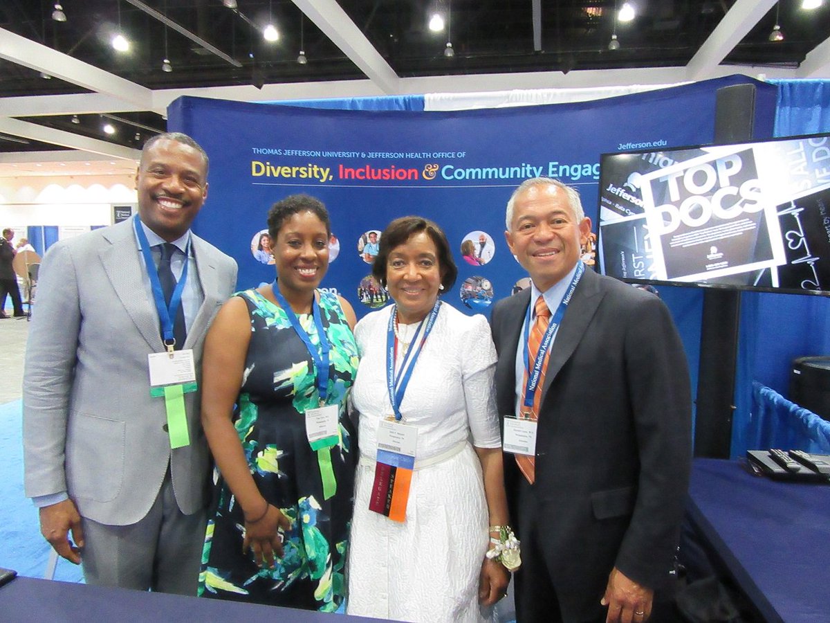 JeffersonUniv's tweet photo. .@KimmelCancerCtr's @EdithMitchellMD, President of @NationalMedAssn, w/ Jefferson diversity leaders at #NMA2016LA! https://t.co/fiolRBE2PR