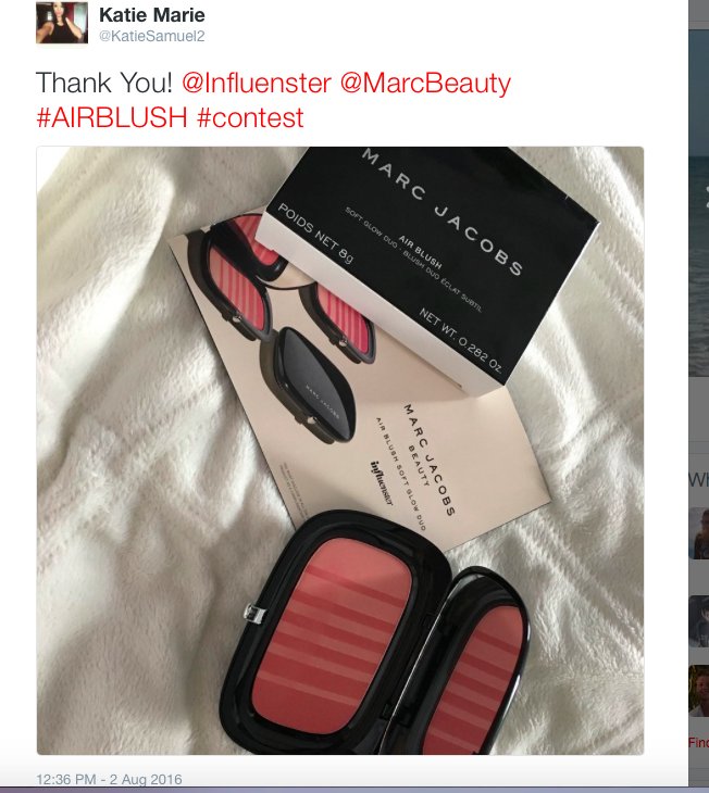KatieSamuel2's tweet photo. @MarcBeauty @Influenster #AIRBLUSH #contest https://t.co/BoxwTtcZyD