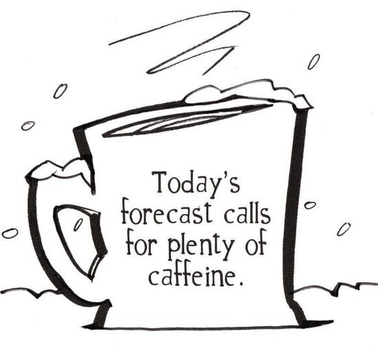 Warming coffee being served now, it takes more than a bit of rain to dampen our mornings...