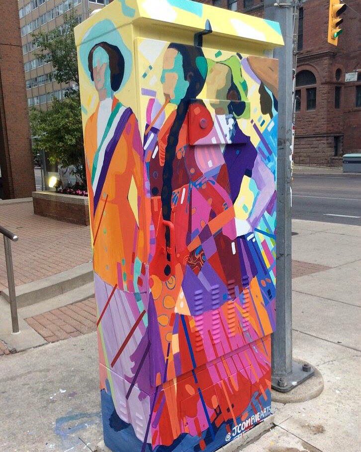 kristynwongtam's tweet photo. "@StART_Toronto: Artist @jcomriearts' box at College St + Dr Emily Stowe Way pays tribute to Canada's suffragettes https://t.co/SbIVkuAF4z"
