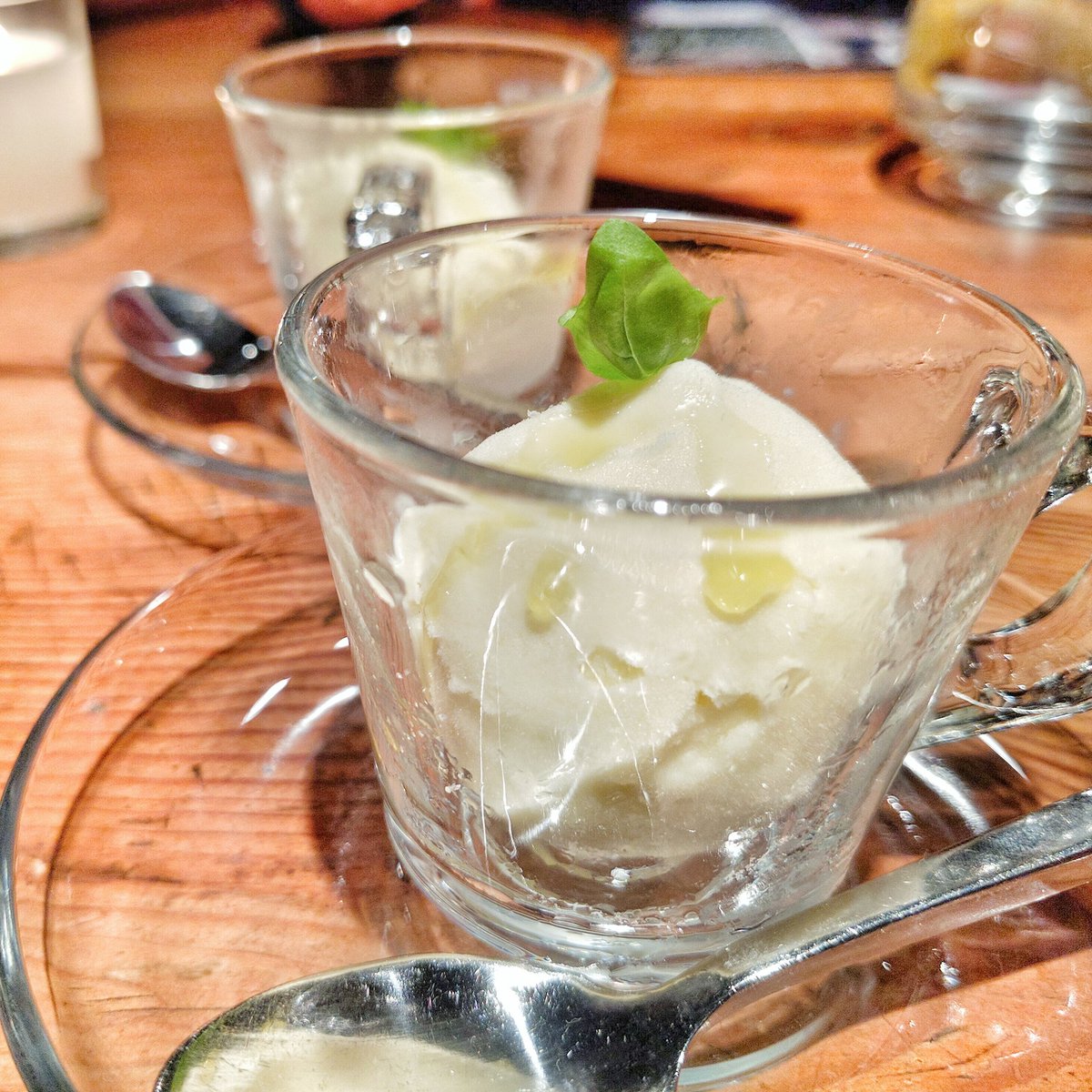 Olive Oil gelato at Buca for Redoro Olive Oil Tasting in Toronto, Ontario