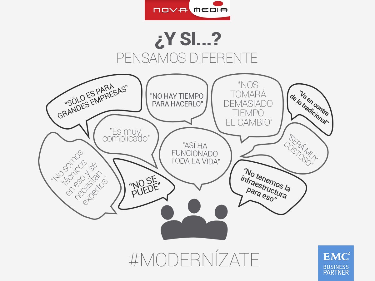 NovamediaTI's tweet image. Nuevas ideas, para mejores resultados 📈
#Modenize #NewWay @EMCMX @EMCpartners 
Conoce más: goo.gl/5SlZN1