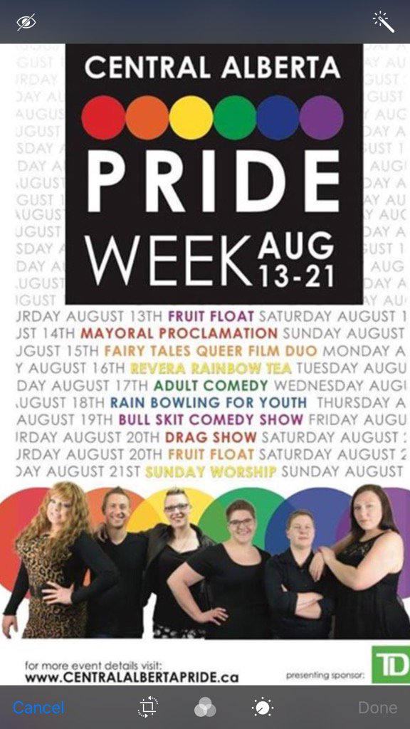 dianwyntjes's tweet photo. #PrideWeek in #RedDeer August 13th - 21st. #thingstodoinRedDeer https://t.co/392jDqtil3