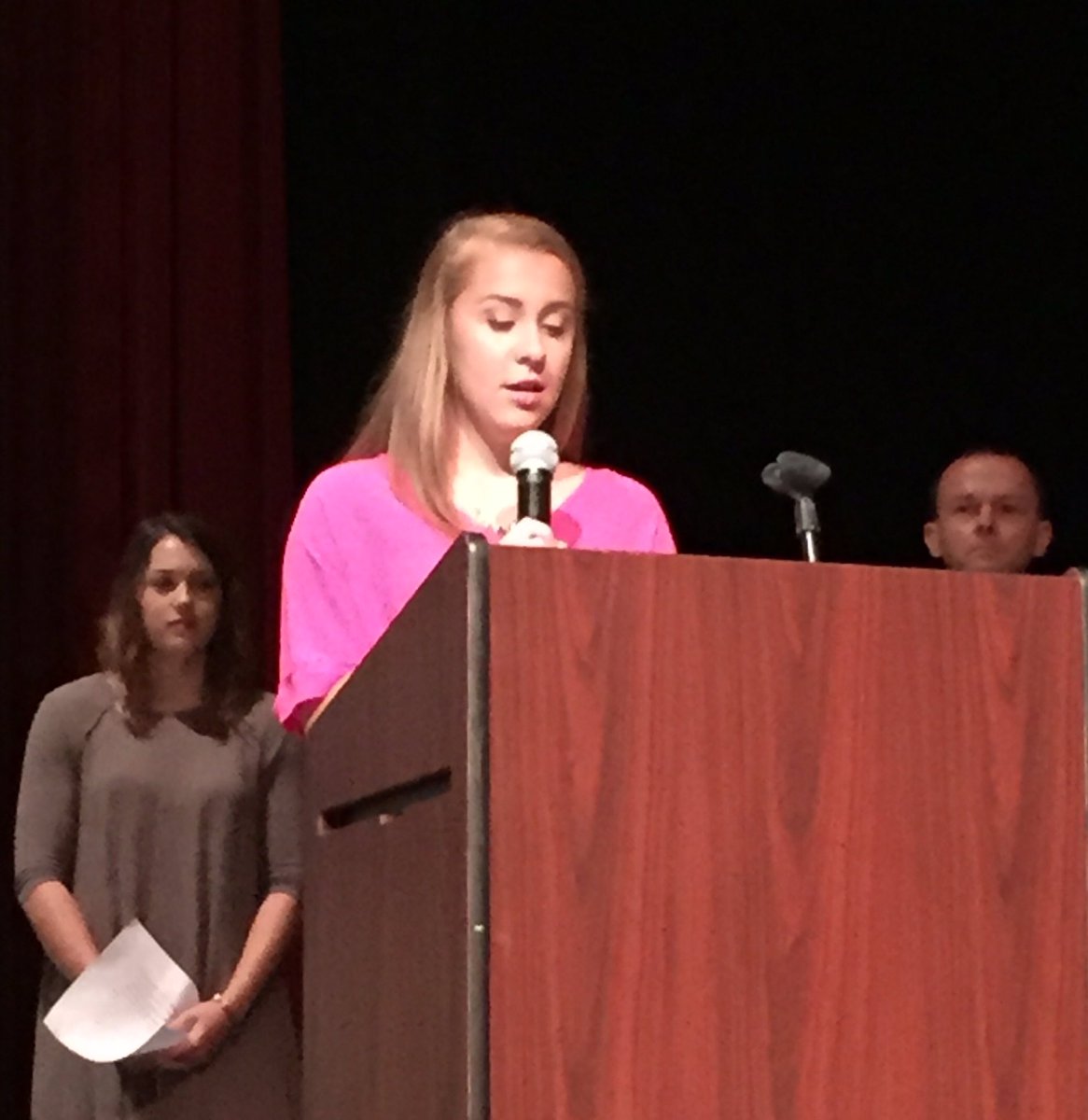 DaleCountyHS's tweet photo. Thank you Allie Boutwell, SGA Vice-President for representing DCHS on stage at the 2016 DC Teacher Institute! https://t.co/Gio93iKjyW