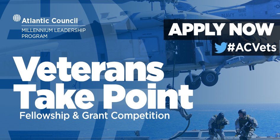AtlanticCouncil's tweet photo. Help us spread the word about @ACMillenniumLP's #Veterans Take Point Fellowship!  #ACVets https://t.co/9LiHr4KCaF https://t.co/QRhU2eGEmJ