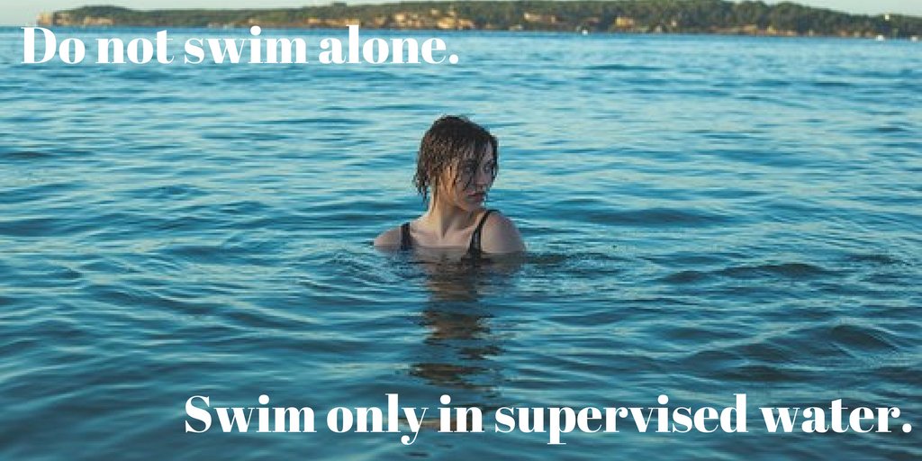 2/3 of victims were alone when their fatal incident occurred. Swim with a buddy. #drowningprevention
