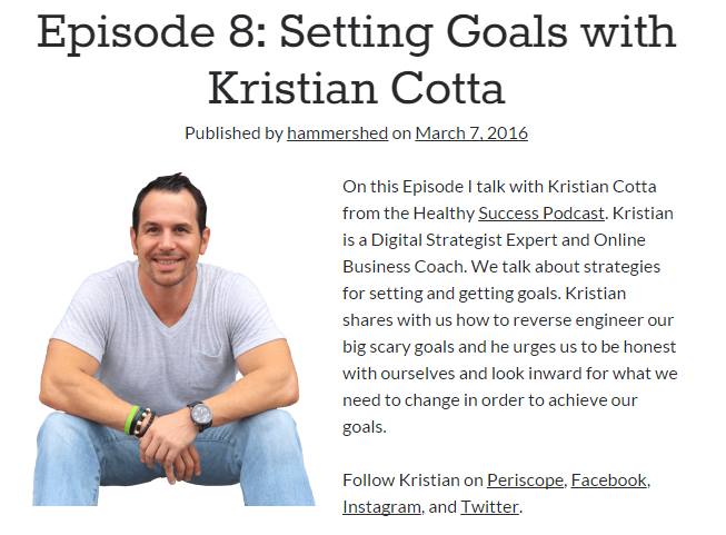kristiancotta's tweet photo. Find out why you're NOT REACHING YOUR GOALS! I break it down on the @HammerShed #podcast >>https://t.co/UXXCkpqHlE https://t.co/KUv6g8T0Ua