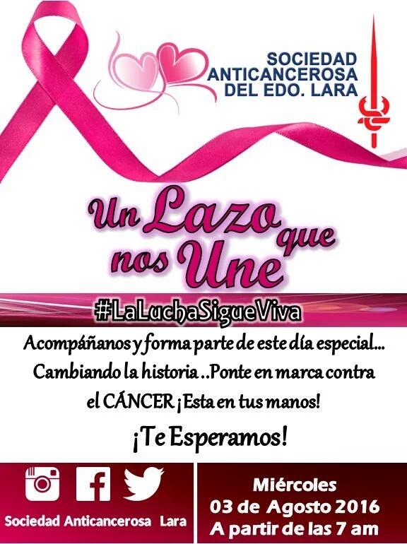 SAnticancerosaL's tweet photo. RECUERDA DE VISITARNOS MAÑANA EN LA SOCIEDAD ANTICANCEROSA DEL ESTADO LARA... TE ESPERAMOS!!!!!! https://t.co/FqvEx8dC5j