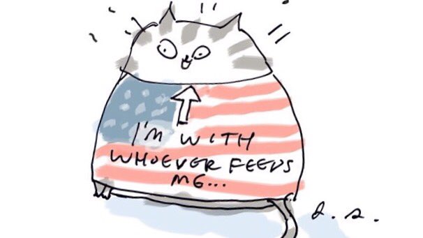 Too true! #thedancingcatart . #usapolitics #lovecats #vote #AdoptDontShop