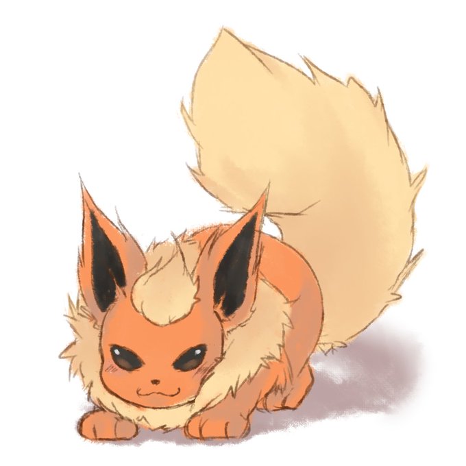 Попросили (приказали) наскетчить какого-нибудь огненного покемона, поэтому няша-Флареоша 