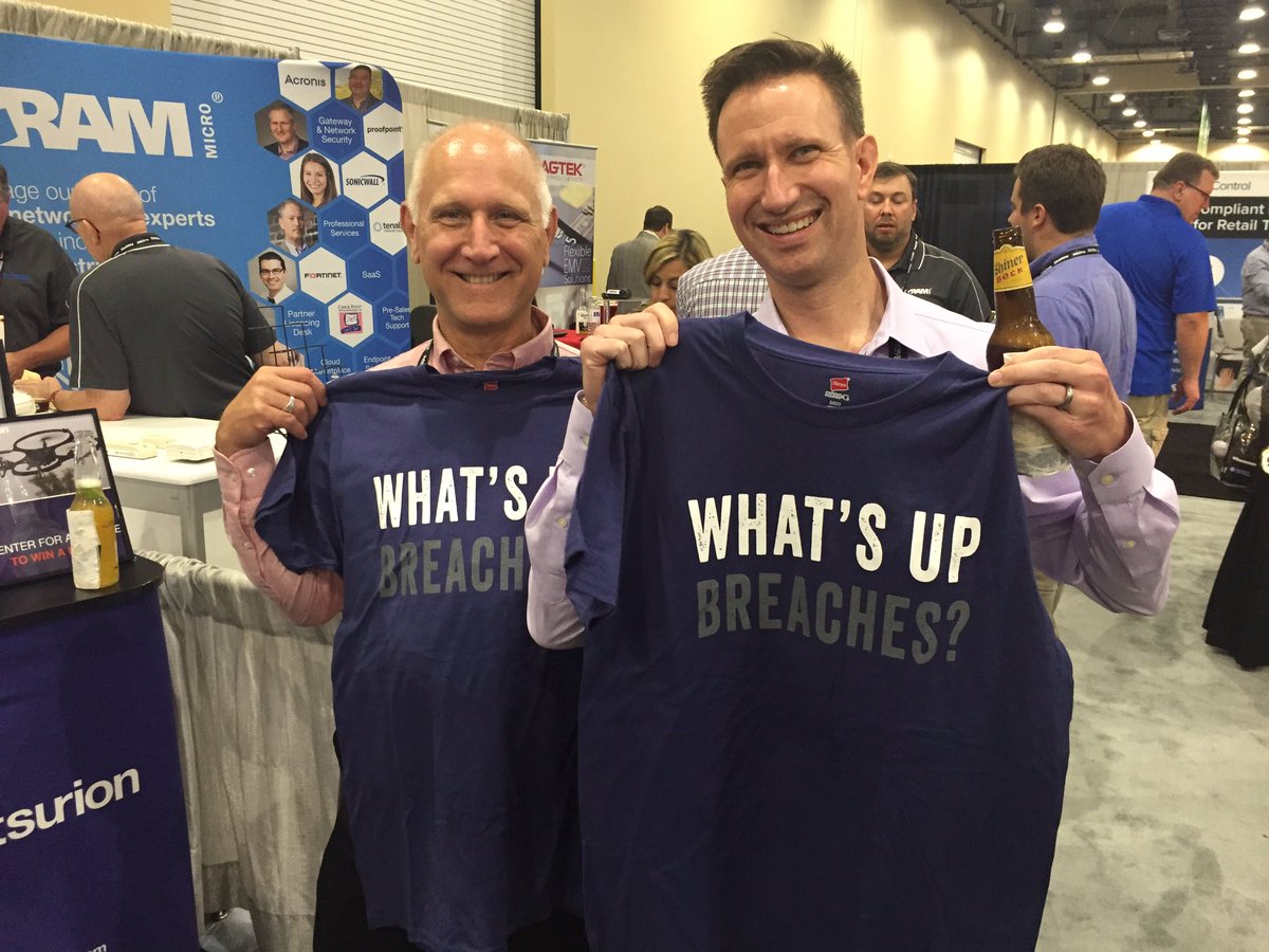 MarkBCline's tweet photo. Come by and get you What's Up Breaches shirt, booth 240 #RSPA2016 #RetailNOW2016 https://t.co/91qWhIqTWR