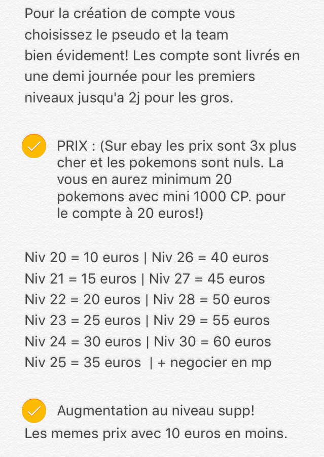 VentePokemonGO's tweet photo. Les prix ont énormement baissés! On vous attends en mp! https://t.co/jGKpzchGFY