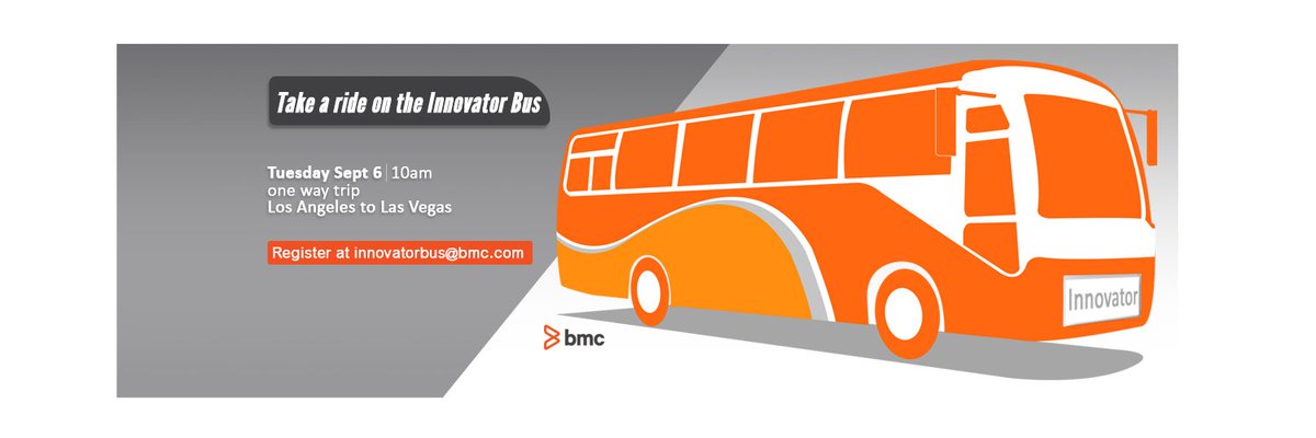 may_bakken's tweet photo. Register &amp; ride on our very first BMC Innovator Bus to Engage 2016! One way journey from LA to Las Vegas! Who's in? https://t.co/Yc8qi4vPfC