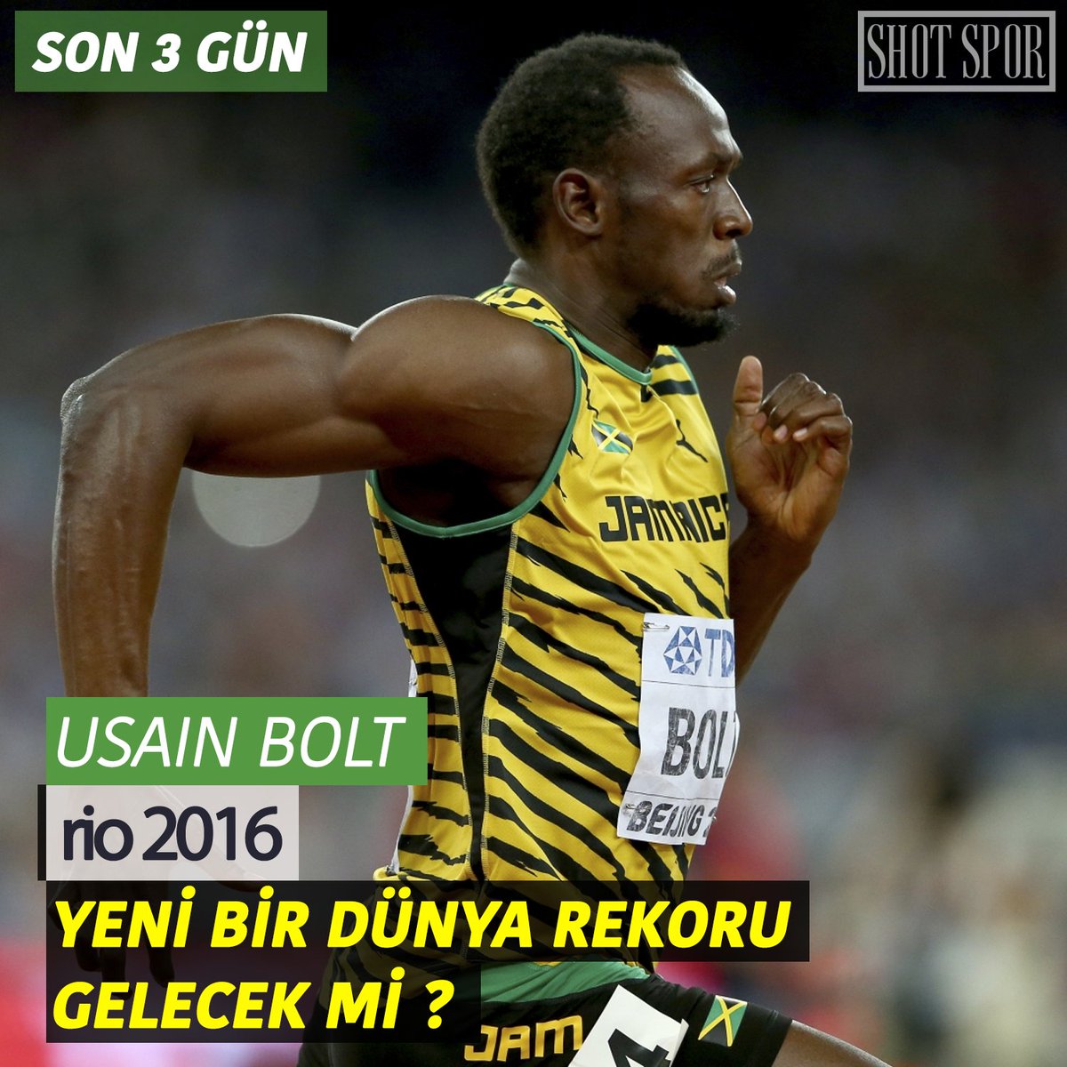 #RioYolunda son 3 Gün ! Sizce Usain Bolt yeni bir dünya rekoru kırabilir mi ?
#Rio2016