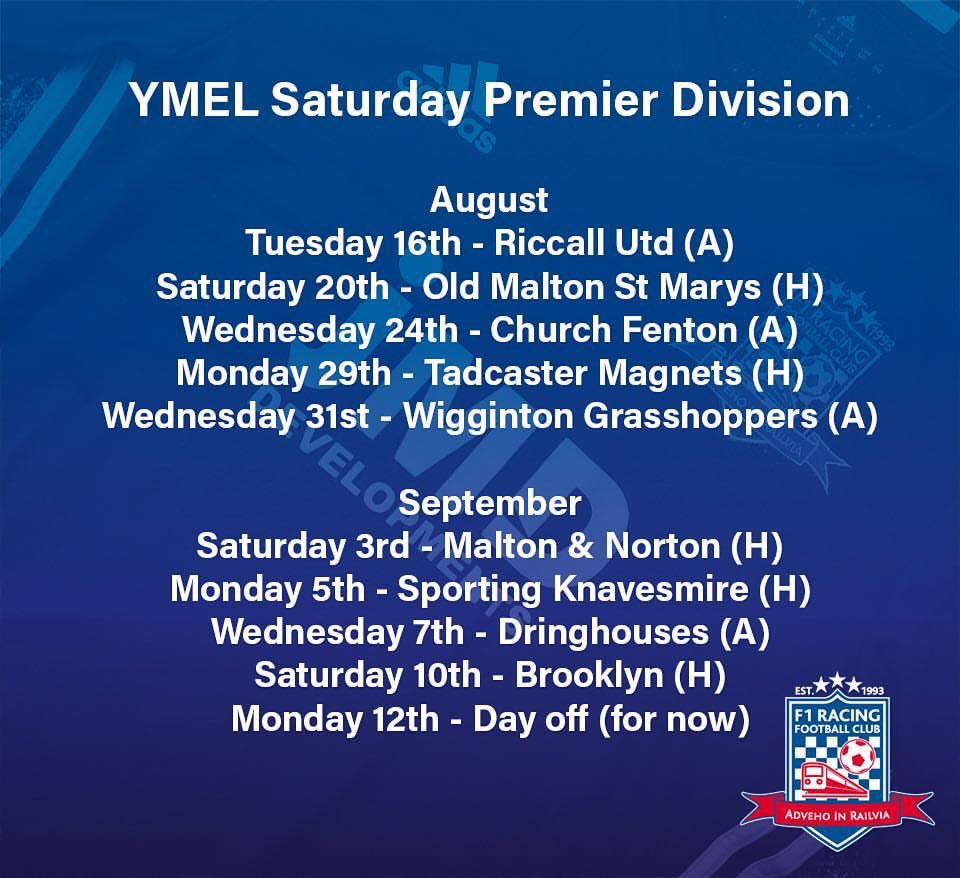 @F1RacingFC's fixtures are a joke! 9 games in 26 days! Some teams only have 4 or 5! Sort it out <a href="/MinsterFootball/">York Football League</a>