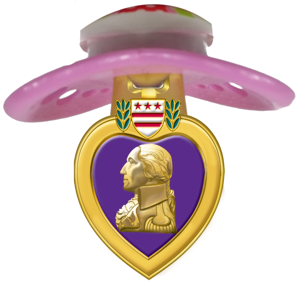 paxromana5777's tweet photo. #StolenValor: Say #FragYou to "Brave" DIC (deferment in chief) Trump &amp; give him a #PurplePacifier @steinhauserNH1 https://t.co/4i7YznRu77