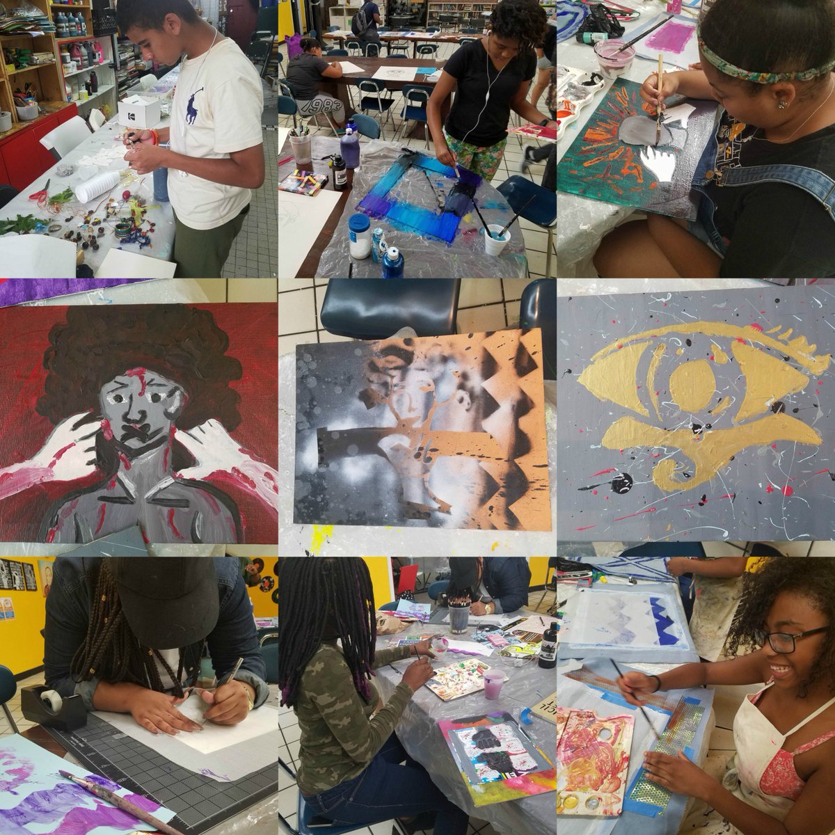 THEPOINTCDC's tweet photo. Visual Arts team going to work!! #CampPowerPoint2016 #ThePointCDC https://t.co/YCvmy6F4qX