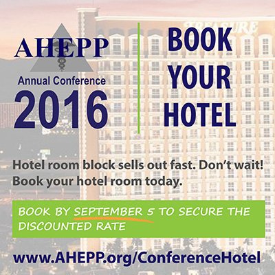 AHEPP1's tweet image. Have you booked your hotel room yet? Don't wait, discounted rooms are going quickly! AHEPP.org/ConferenceHotel