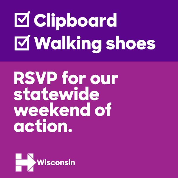 HillaryforWI's tweet photo. Saturday kicks off our Weekend of Action! Find an event near you: https://t.co/E5NoSwtC8d #WIBackHer https://t.co/grtEzFUie9